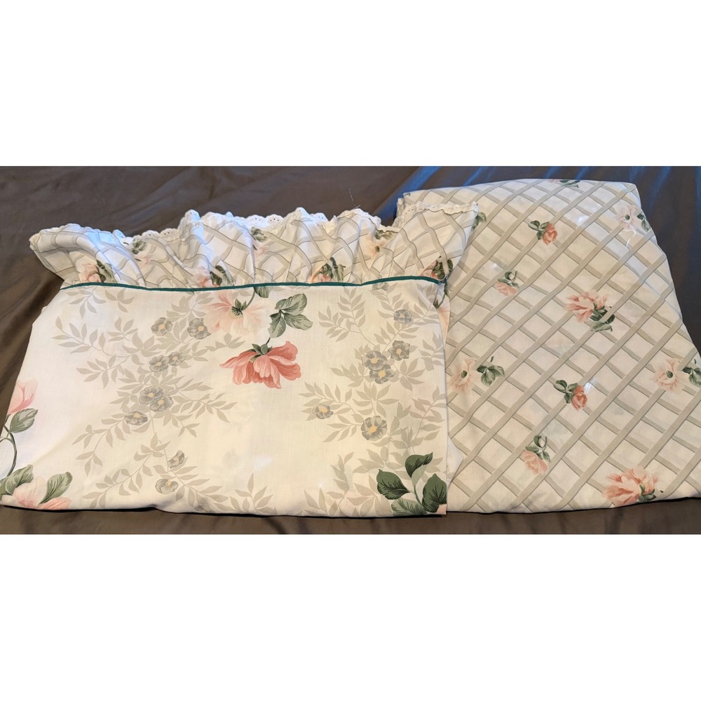 Springmaid Vintage Twin Sheet Set Floral Lattice Eyelet Cottagecore farmhouse